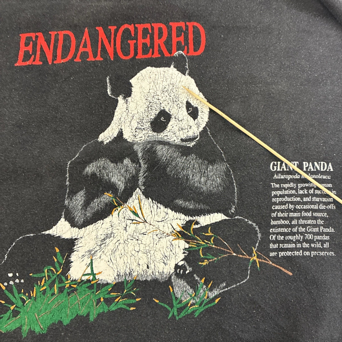 Vintage Panda Endangered Species Crewneck Sweatshirt Size XL Nature Animals 90s