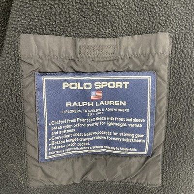 Vintage Polo Sport Ralph Lauren Fleece Jacket Size Large Black
