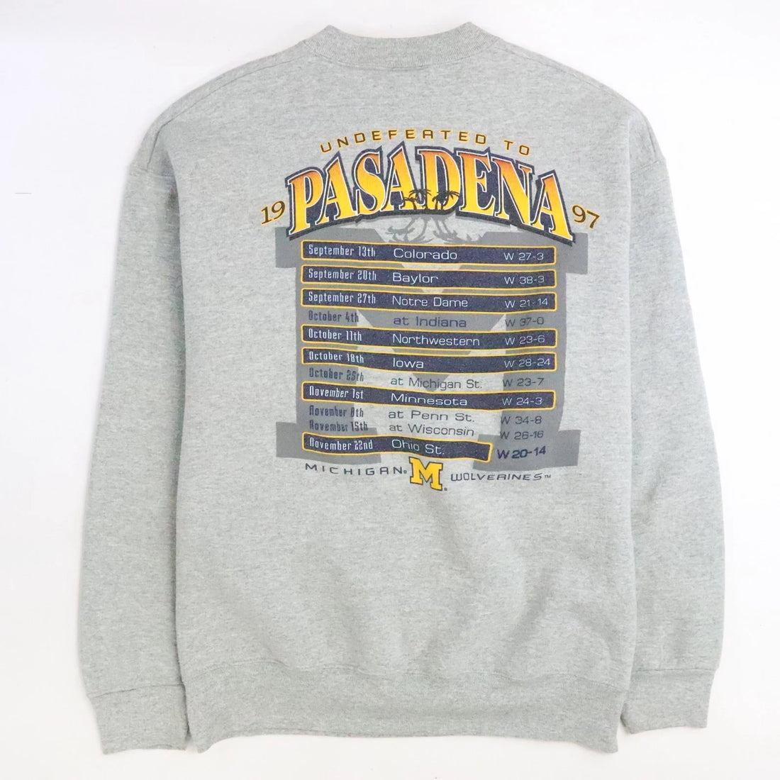 Vintage Michigan Wolverines Undefeated To Pasadena Sweatshirt Size XL NCAA