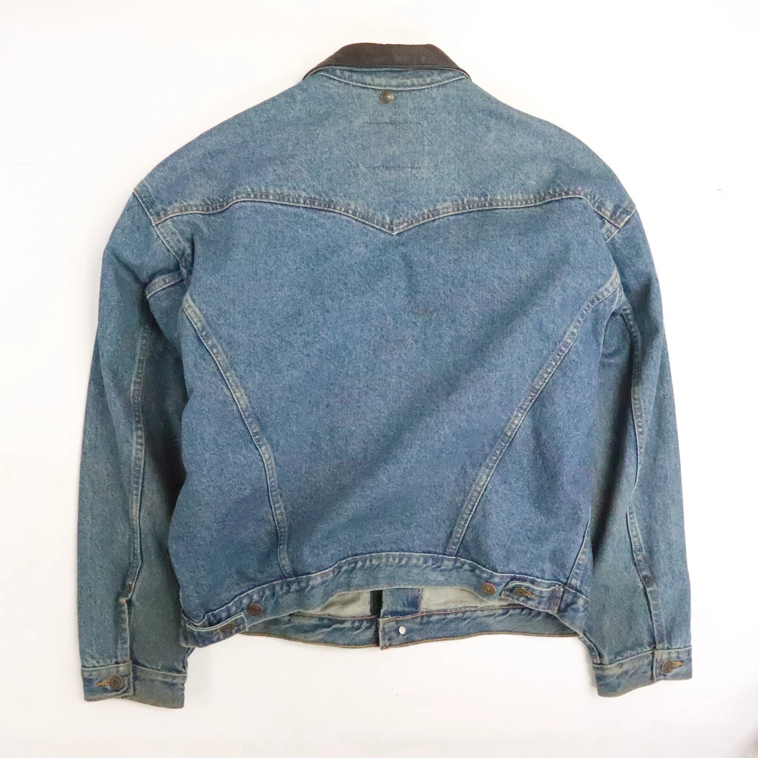 Vintage IBM International Denim Trucker Jacket Size Large Blanket Lined