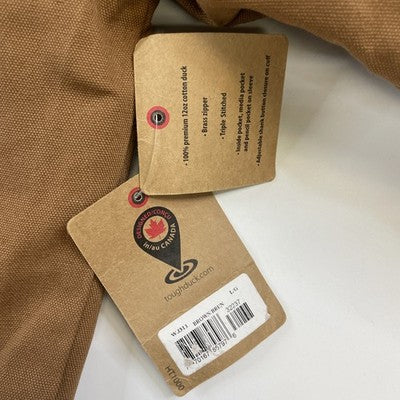Tough Duck Canvas Work Jacket Size Large Brown NWT