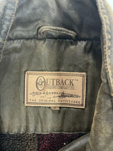 Vintage Outback Trading Wax Vest Jacket Size Large Brown