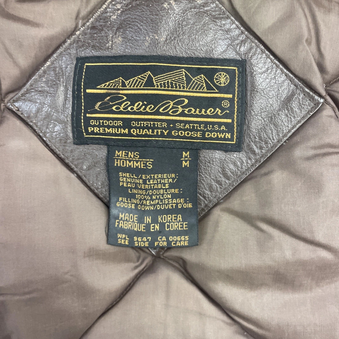 Vintage Eddie Bauer Leather Vest Jacket Size Medium Brown