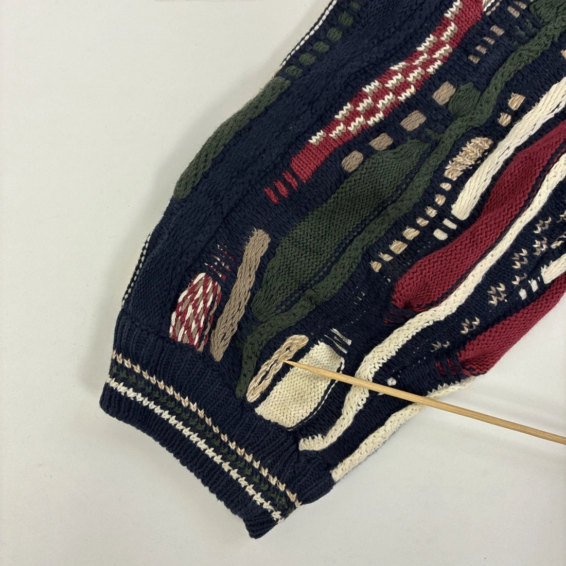 Vintage Cotton Traders 3D Knit Crewneck Sweater Size Large