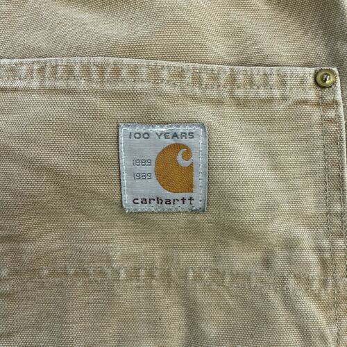 Vintage Carhartt Double Knee Canvas Carpenter Work Pants 38 X 34 Tan