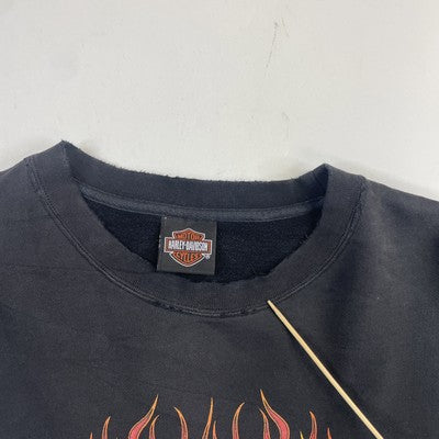 Vintage Harley Davidson Motorcycles Xtremist Crewneck Sweatshirt XL Sleeve Flame