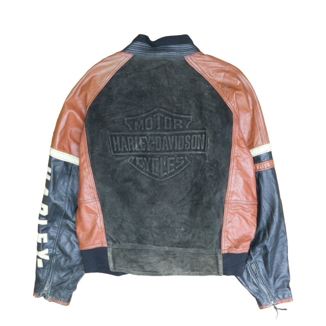 Vintage Harley Davidson Motorcycle Leather Bomber Jacket Size 2XL Biker