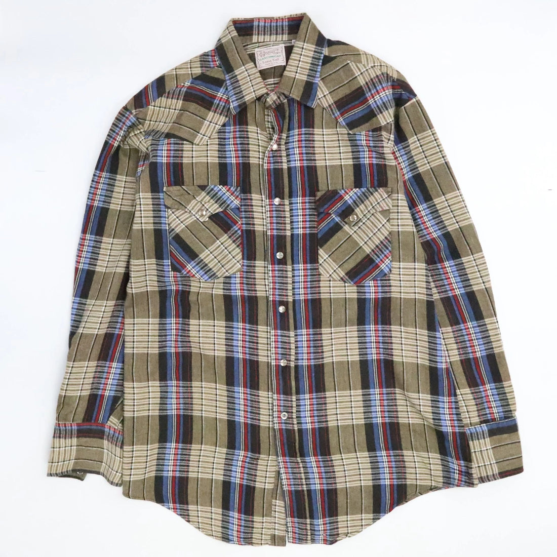 Vintage H Bar C Ranchwear Western Pearl Snap Shirt Size 16 1/2 Plaid