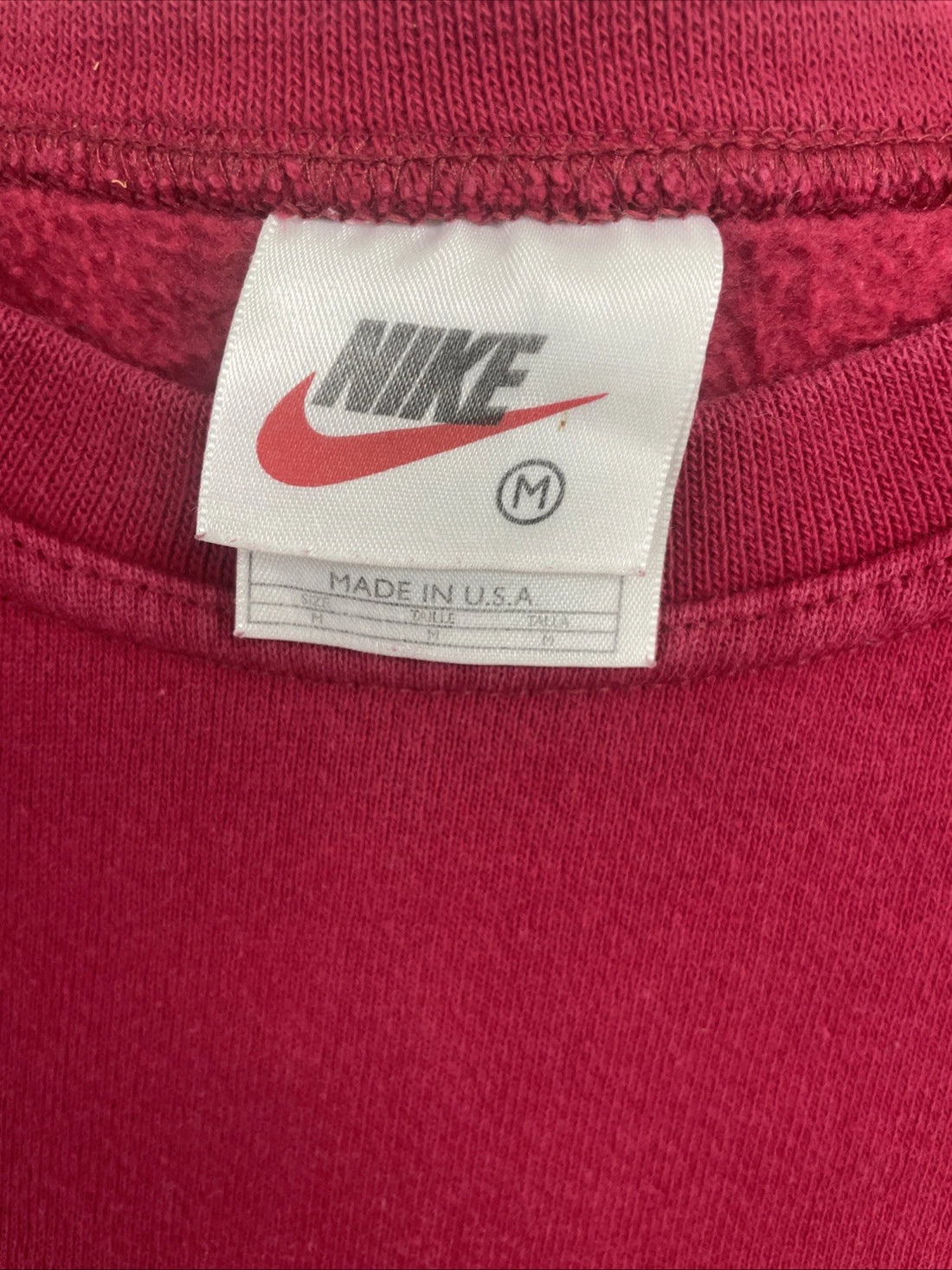 Vintage Nike Crewneck Sweatshirt Size Medium Red Embroidered Swoosh