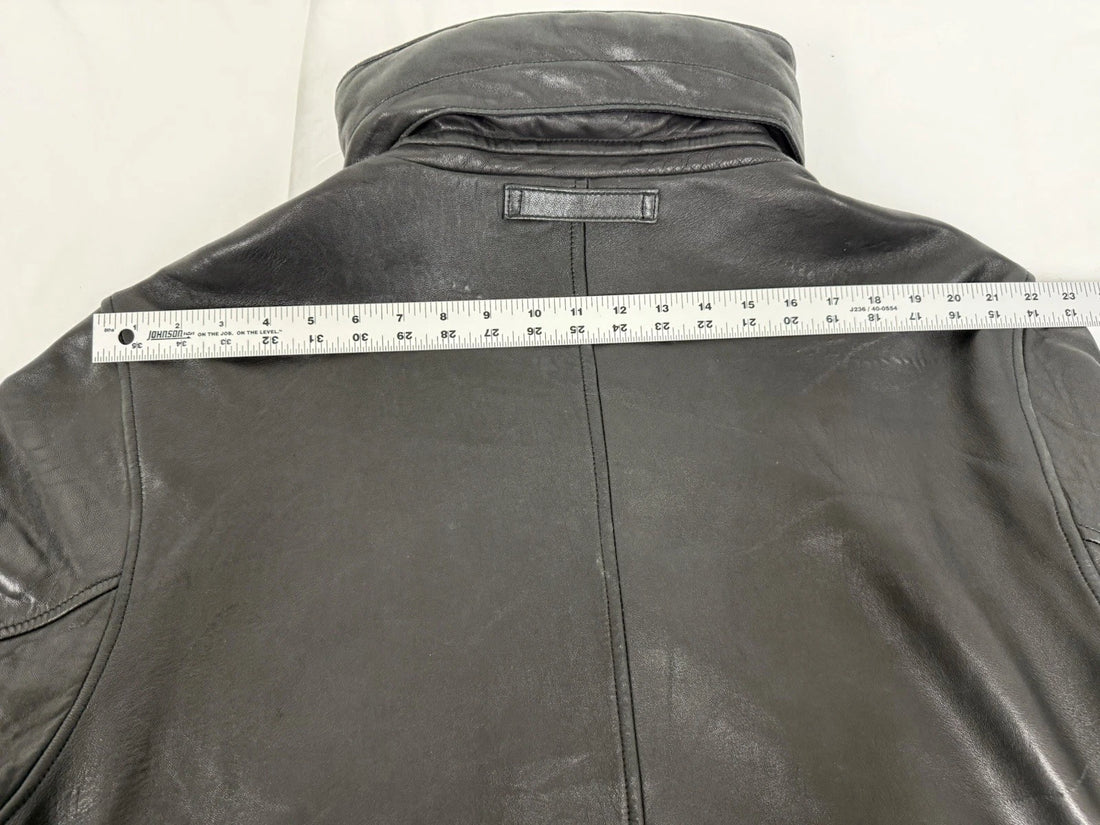 Nautica Leather Coat Jacket Size 48 Black