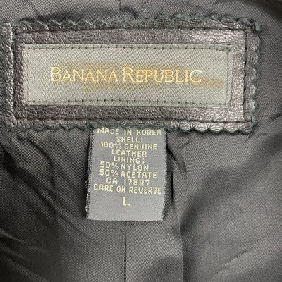 Vintage Banana Republic Leather Jacket Size Large Black