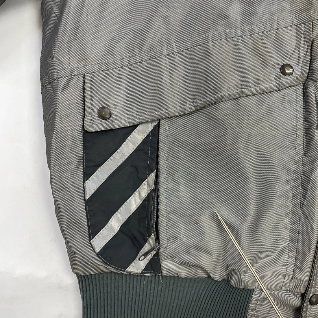 Vintage Ski-Doo Snowmobile Racing Jacket Size 42 Gray Insulated