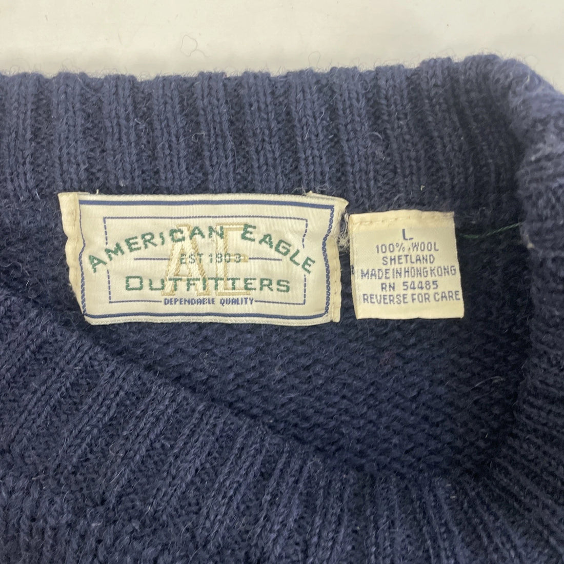Vintage American Eagle Outfitters Flag Wool Knit Crewneck Sweater Size Large