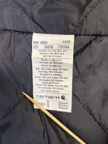 Carhartt Canvas Arctic Work Jacket Size Medium Black