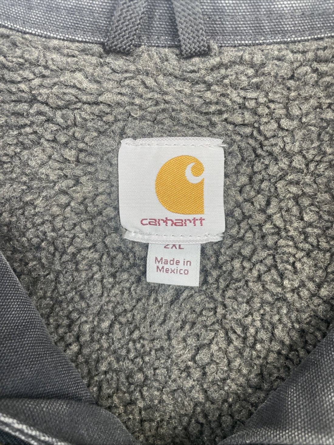 Carhartt Canvas Work Jacket Size 2XL Sherpa Lined C61 BLK