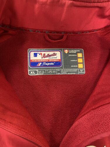 Boston Red Sox Majestic Dugout Bomber Jacket Size XL Red Therma Base MLB