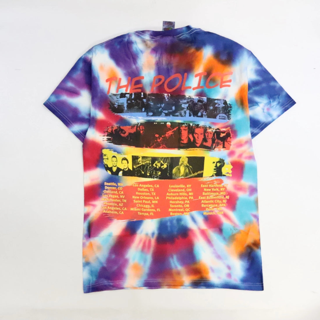 The Police Live Reunion Tour Tie Dye T-Shirt Size Medium Band Tee 2007