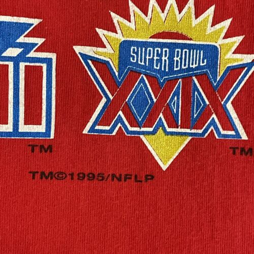 Vintage San Francisco 49ers Super Bowl Champions T-Shirt Size XL 1995 90s NFL