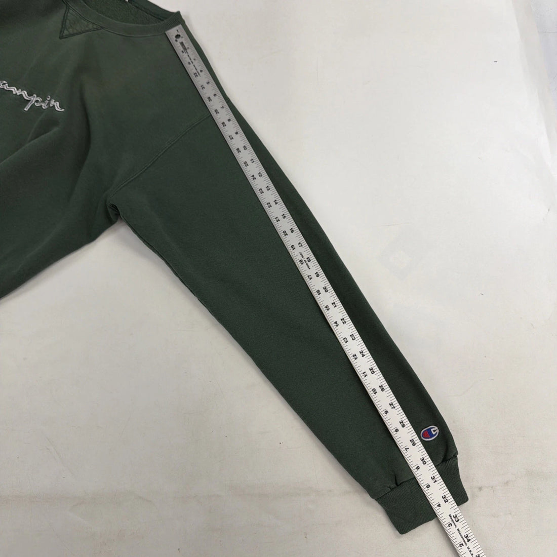 Vintage Champion Spell Out Crewneck Sweatshirt Size XL Green 90s