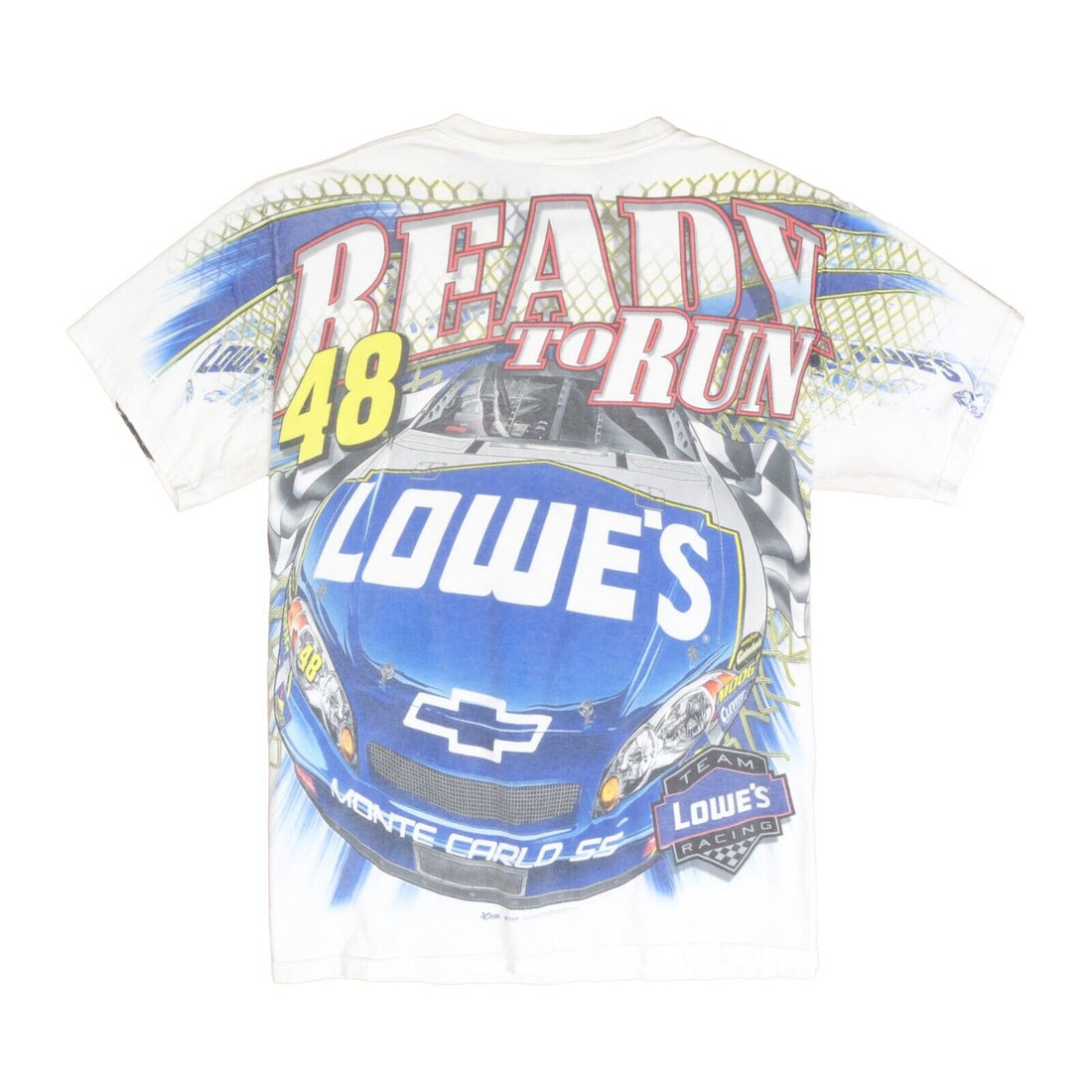 Vintage Jimmie Johnsons Lowe's Racing T-Shirt Size Medium All Over Print NASCAR