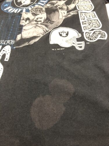 Vintage Los Angeles Raiders Logo 7 T-Shirt Large Black Wrap