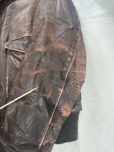 Vintage Schott Leather Bomber Jacket Size 40 Brown Made in USA