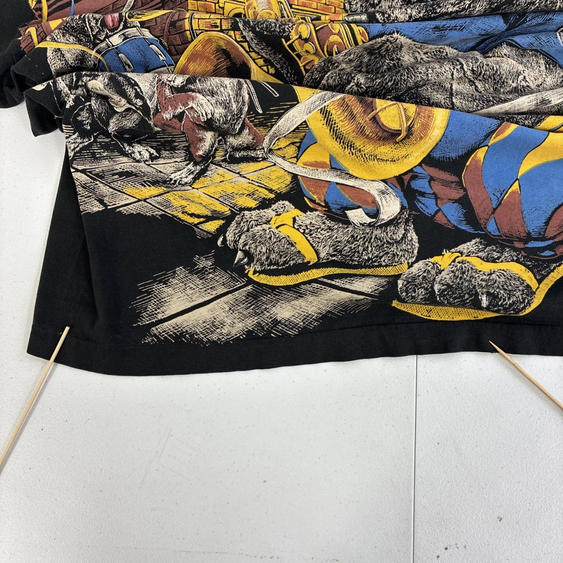 Vintage Jazz Bulldog T-Shirt Size XL All Over Print 90s