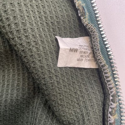 Vintage Camo Waffle Lined Full Zip Hoodie Size Medium Camouflage