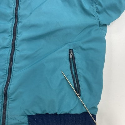 Vintage Woolrich Fleece Lined Bomber Jacket Size Large Blue