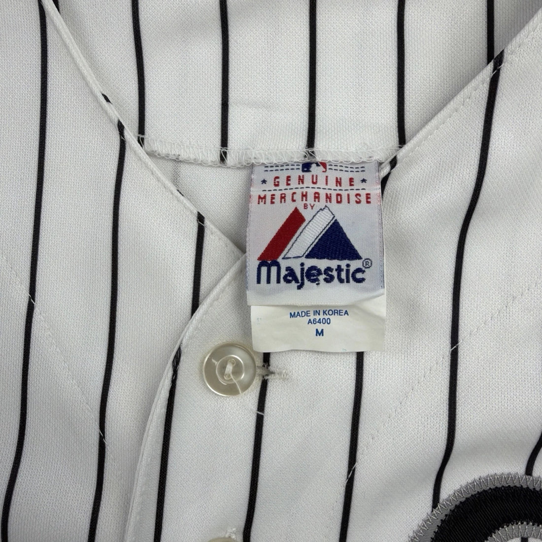 Chicago White Sox Majestic Baseball Jersey Size Medium Pinstripe MLB
