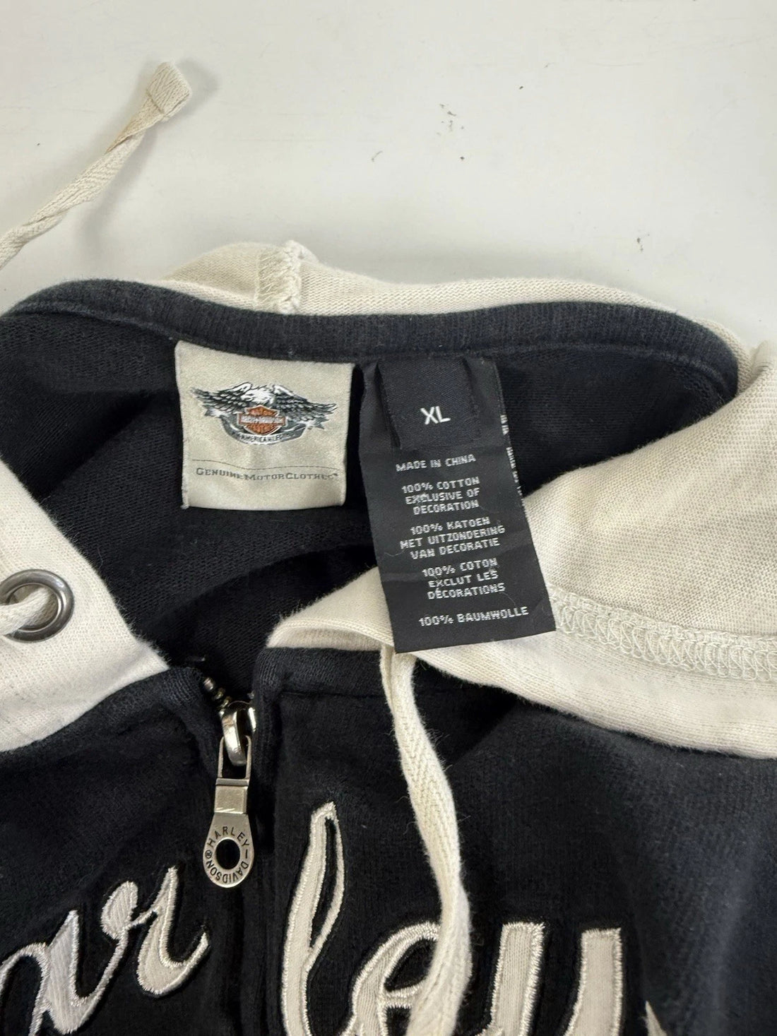 Harley Davidson Motorcycles Full Zip Sweatshirt Hoodie Womens Size XL