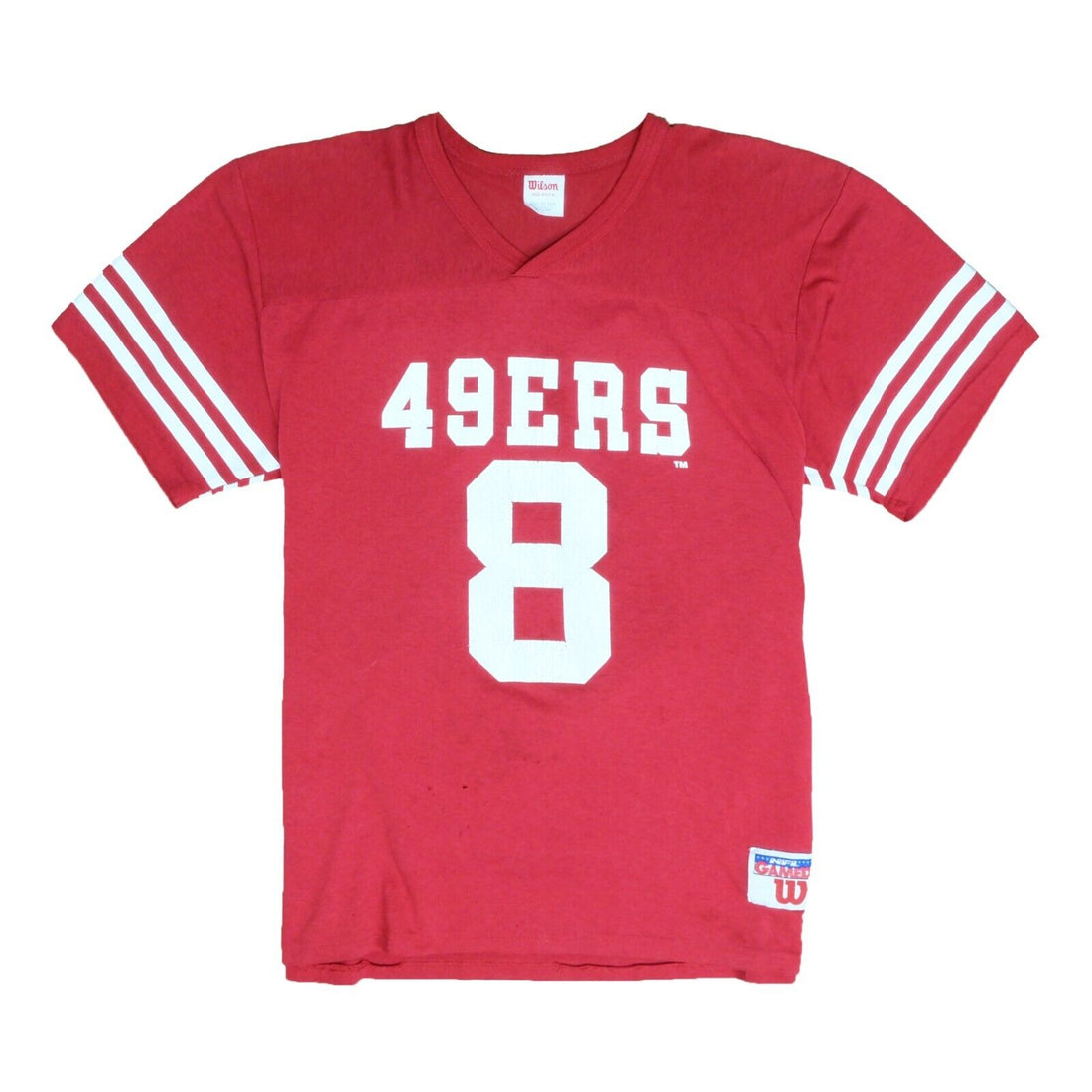 Vintage San Francisco 49ers Steve Young Wilson Jersey T-Shirt Size Medium NFL
