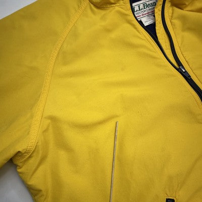 Vintage L.L. Bean Three Season Bomber Jacket Size Large Tall Yellow Fleece Lined