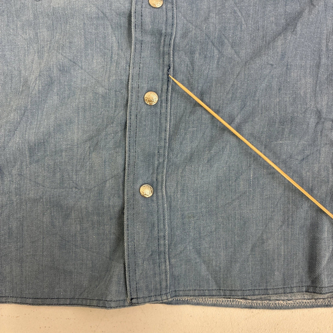 Vintage Big Yank Permanent Press Western Denim Shirt Size Large