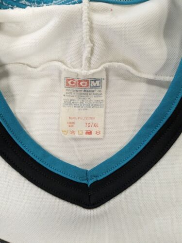 Vintage San Jose Sharks CCM Maska Jersey Size XL White 90s NHL