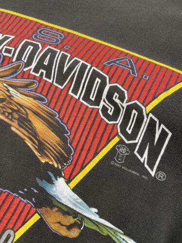 Vintage Harley Davidson Motorcycles Eagle T-Shirt Size Medium 1987 80s