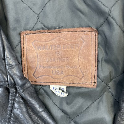 Vintage Walter Dyer Leather Classic Motorcycle Jacket Womens Size 10