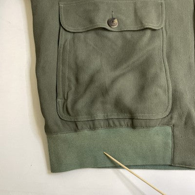 Vintage Perry Ellis Silk Bomber Jacket Size XL 44 Green
