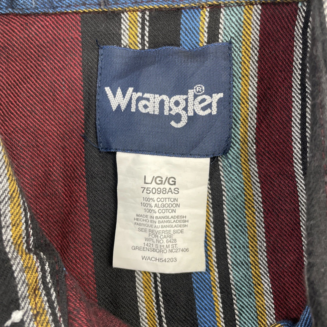 Wrangler Western Pearl Snap Shirt Size Large Striped