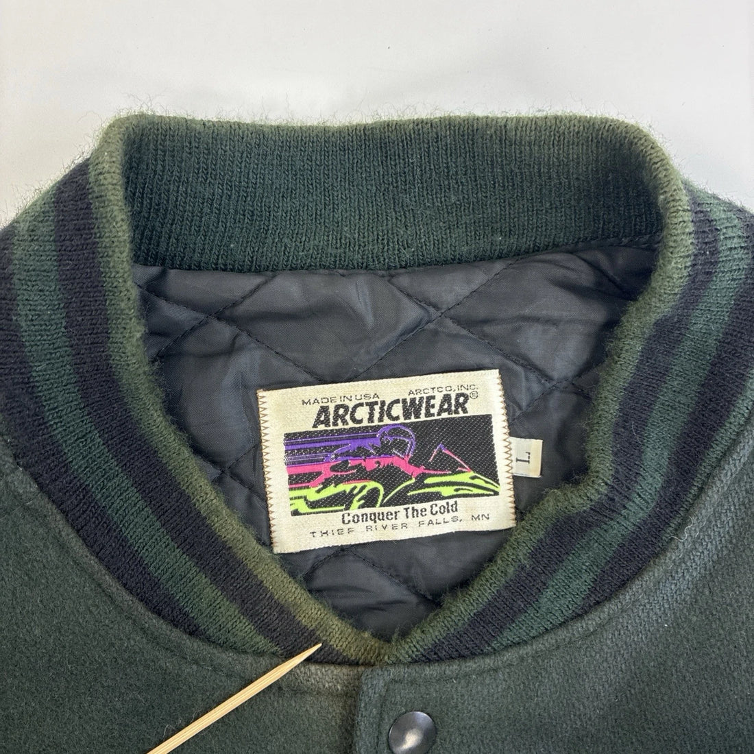 Vintage Arctic Cat Bounty Hunter Suede Wool Varsity Jacket Size Large
