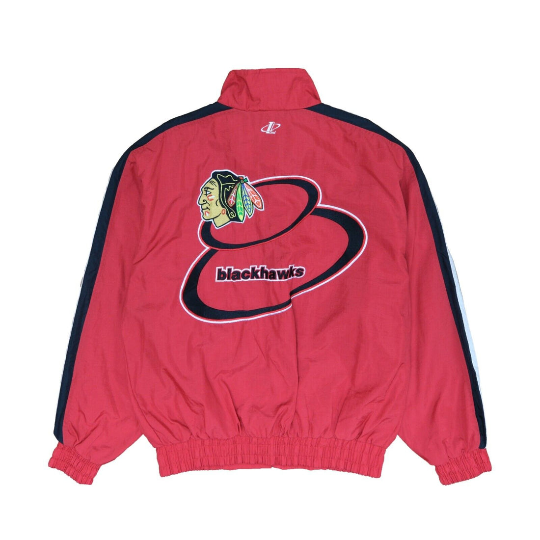 Vintage Chicago Blackhawks Logo Athletic Windbreaker Jacket Size Medium Red NHL