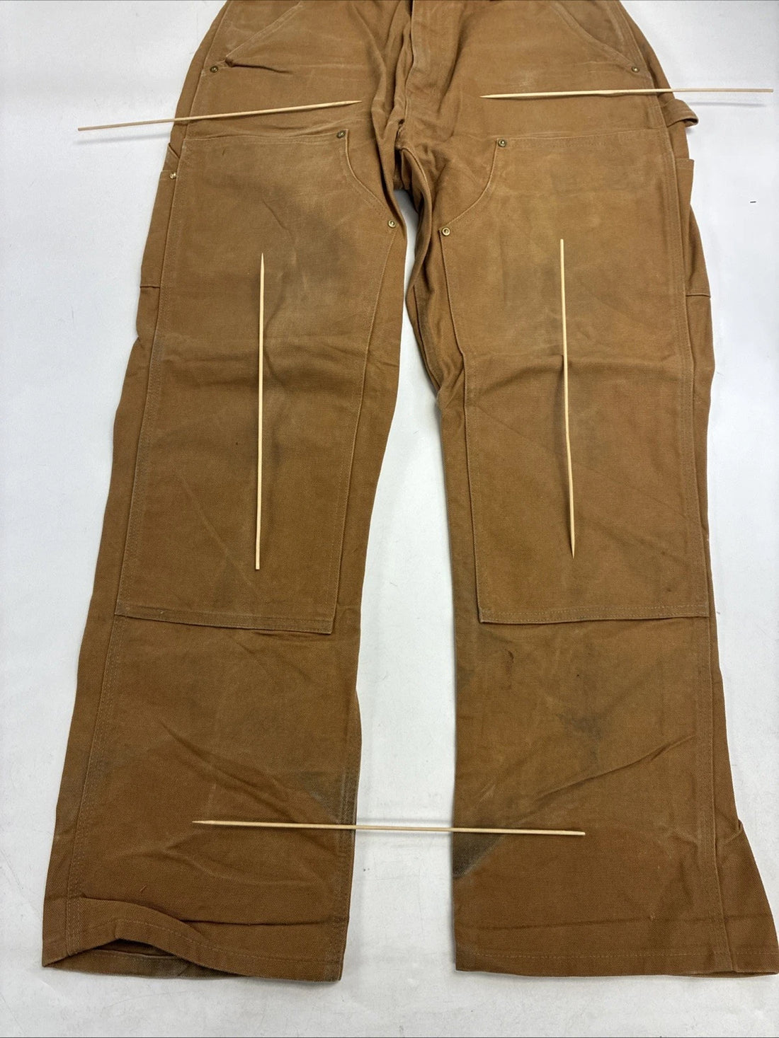 Carhartt Canvas Carpenter Double Knee Work Pants Size 34 X 30 B01 BRN
