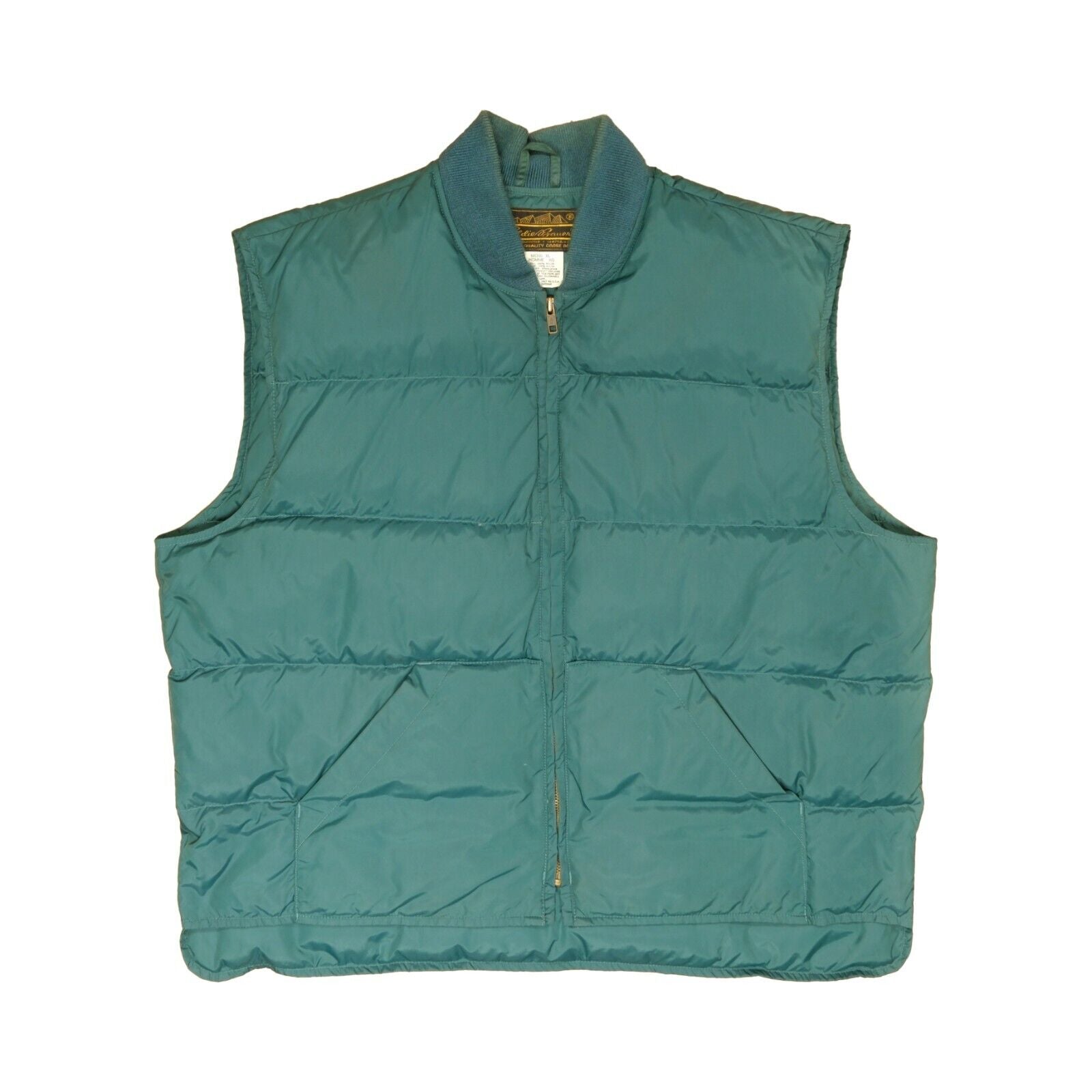 Vintage Eddie Bauer Puffer Vest Size XL Green Insulated 90s