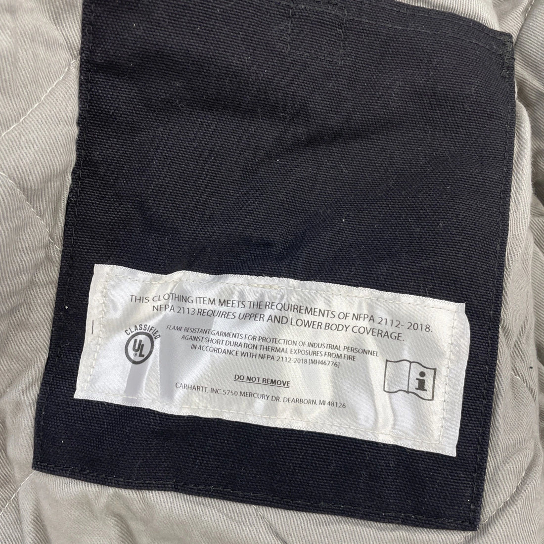 Carhartt FR Canvas Work Jacket Size Medium Duck Hood Quilt Lined NWT