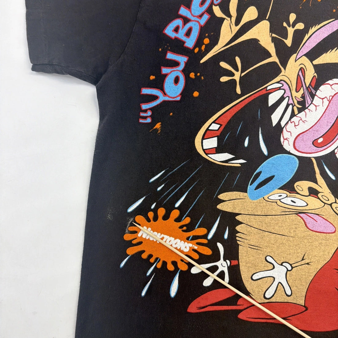 Vintage Ren & Stimpy Nicktoons Nickelodeon T-Shirt Size Medium Cartoon 90s