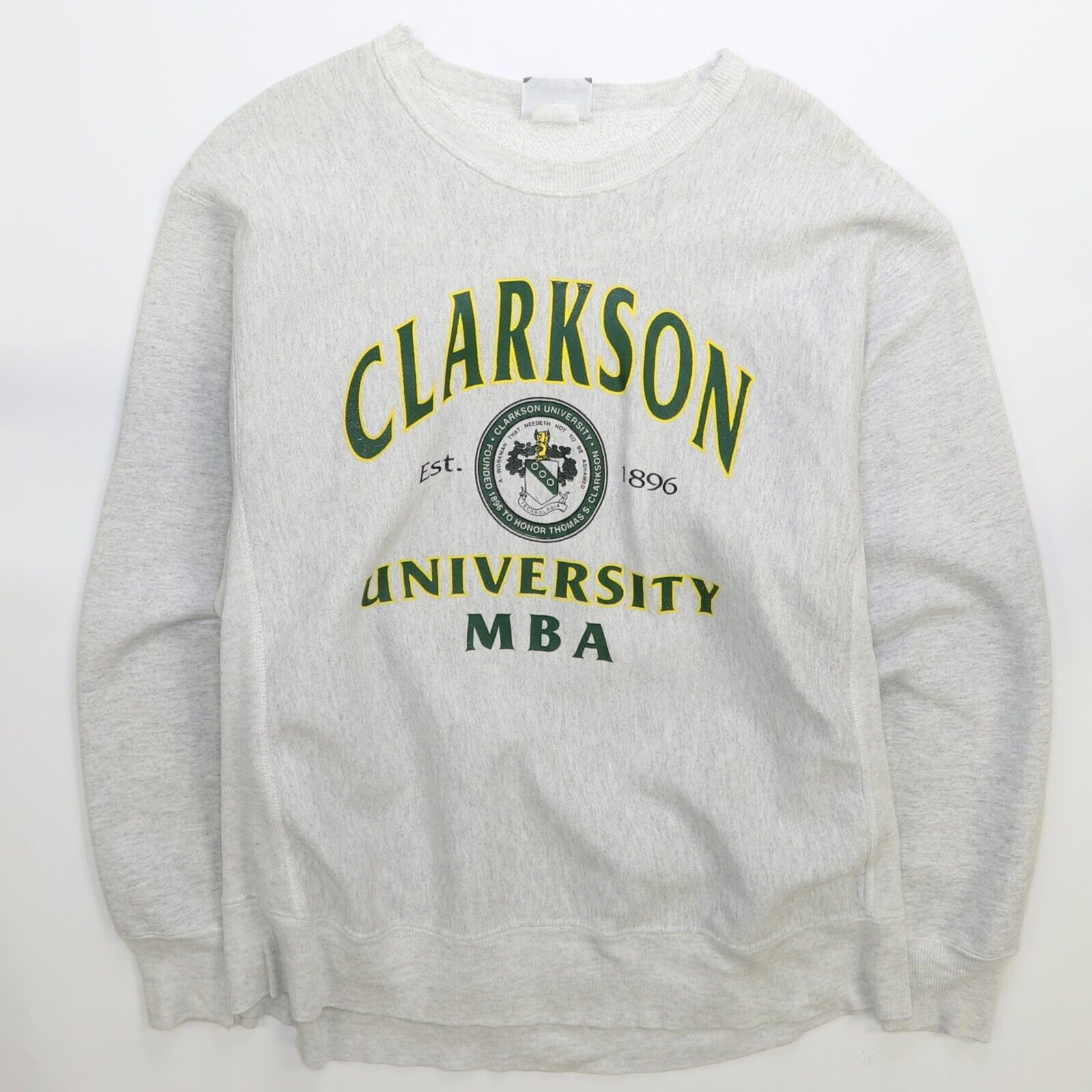 Vintage Clarkson University MBA Crewneck Sweatshirt Size XL Distressed Throwback Vault