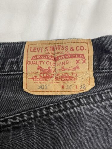 Vintage Levi Strauss & Co 501 Denim Jeans Pants Size 36 X 32 Black