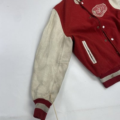 Vintage Detroit Red Wings Shain Wool Varsity Jacket Size Medium 90s NHL