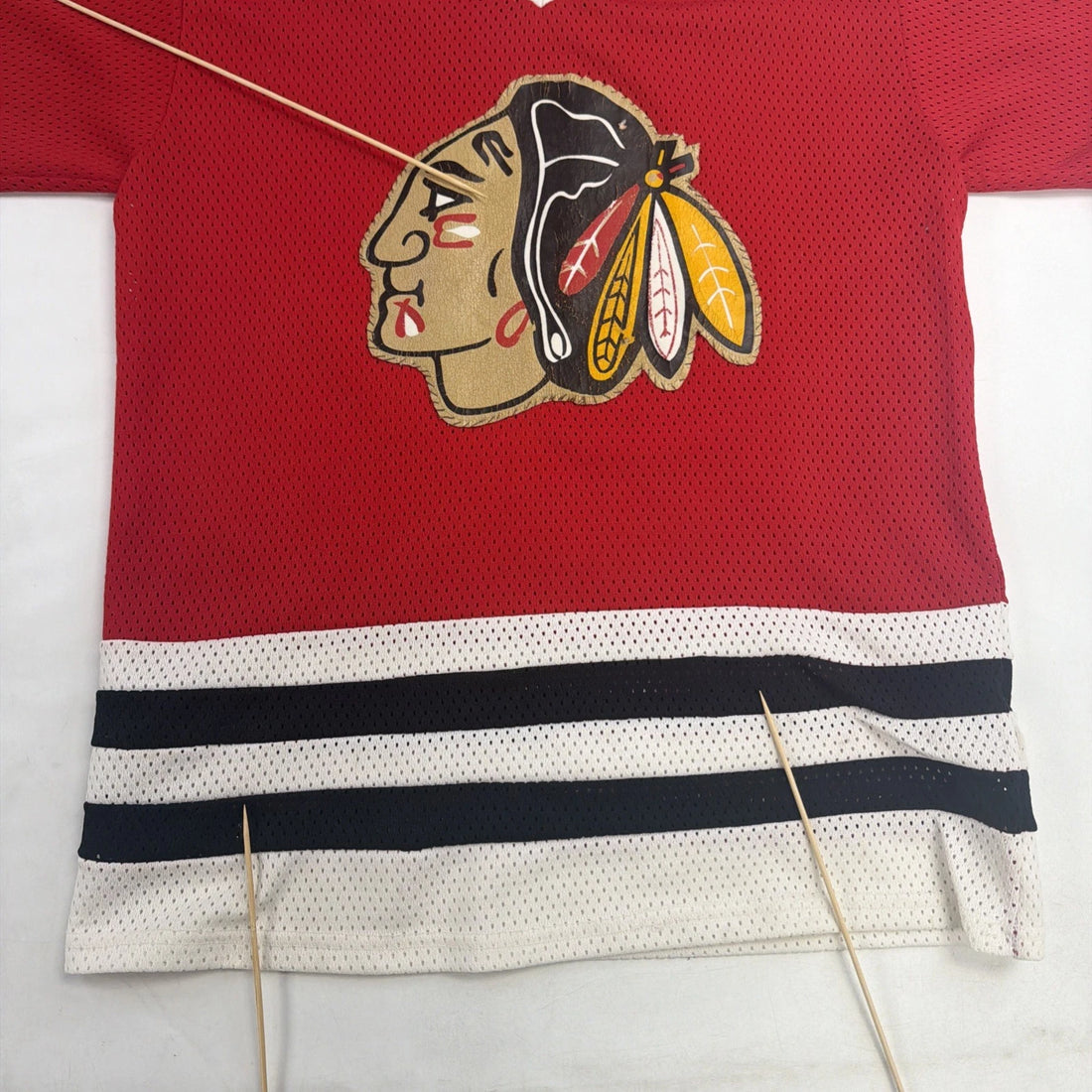 Vintage Chicago Blackhawks Mesh Hockey Jersey Size Small NHL
