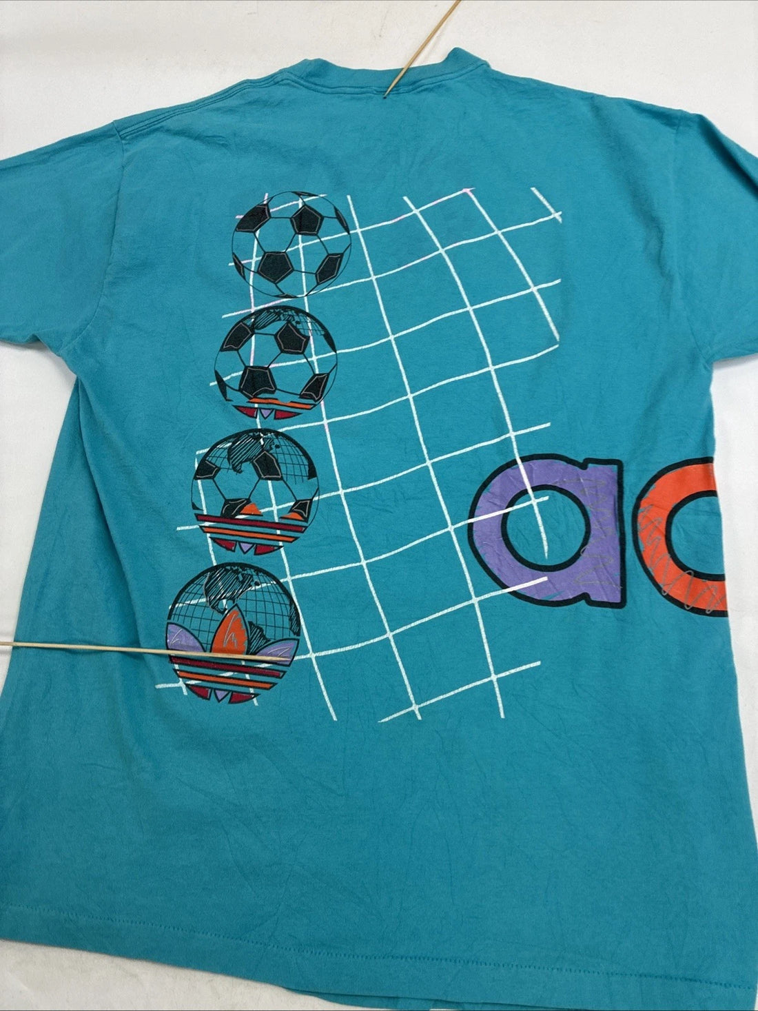 Vintage Adidas Soccer Wrap Around T-Shirt Size XL 90s